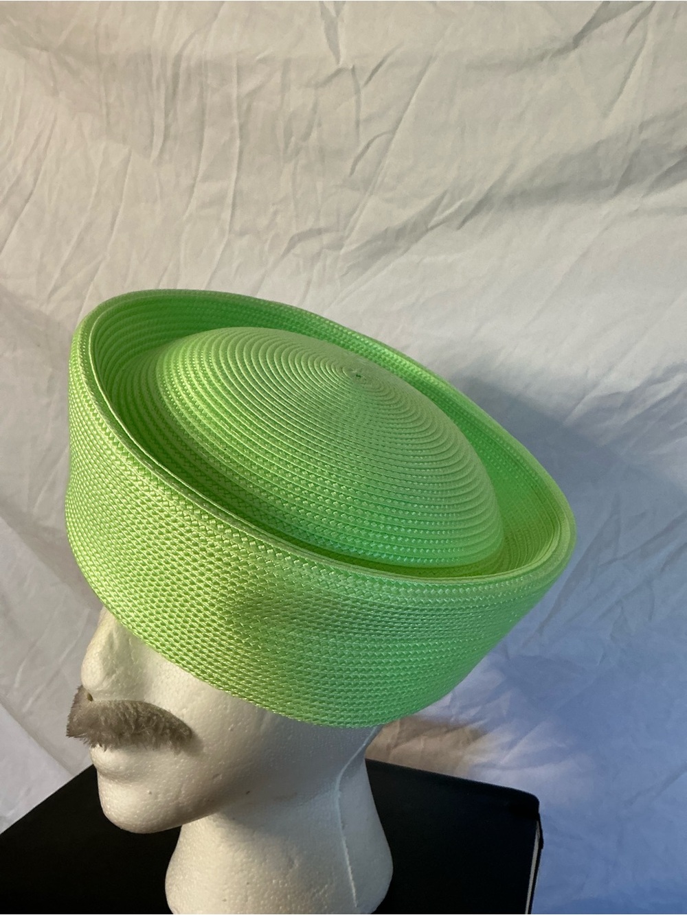 Women’s Lime Green Straw Pillbox Hat